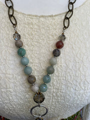 Dragonfly Beaded Chain Necklace