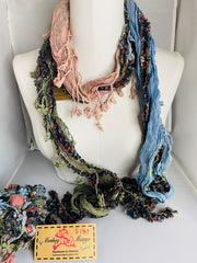 Boho Mixed Tassel Handmade Scarf Necklace