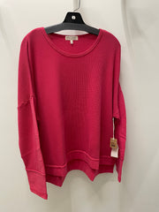 Waffle Knit Boxy Thermal Top in Cherry by Escape