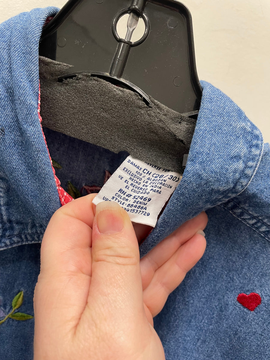 Reworked Denim Crop Button Down #203