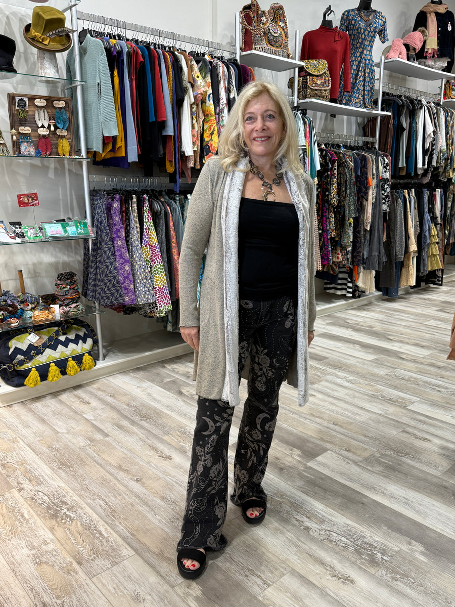 Fur Trim Cardigan by Vine Street