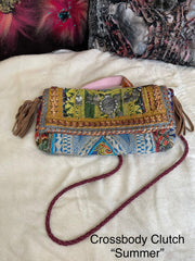 Upcycled Embroidered Crossbody Clutch Market Bag by Kantha Bae - Robin Boutique-Boutique 