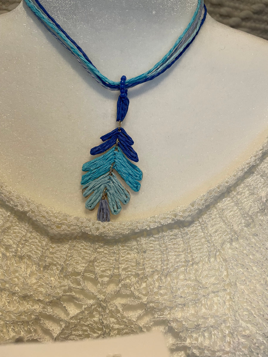 Rattan Palm Leaf Necklace