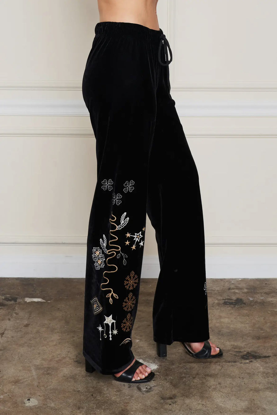 Velvet Embroidered Pant by Paparazzi