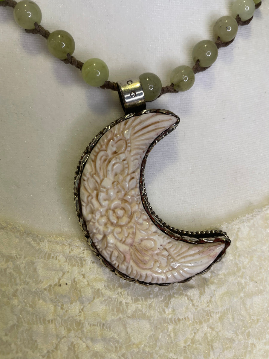 Floral Crescent Moon Necklace by Tara Gasparian