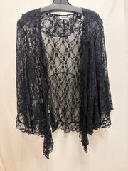 Sparkly All Lace Ruffle Cardigan by Origami