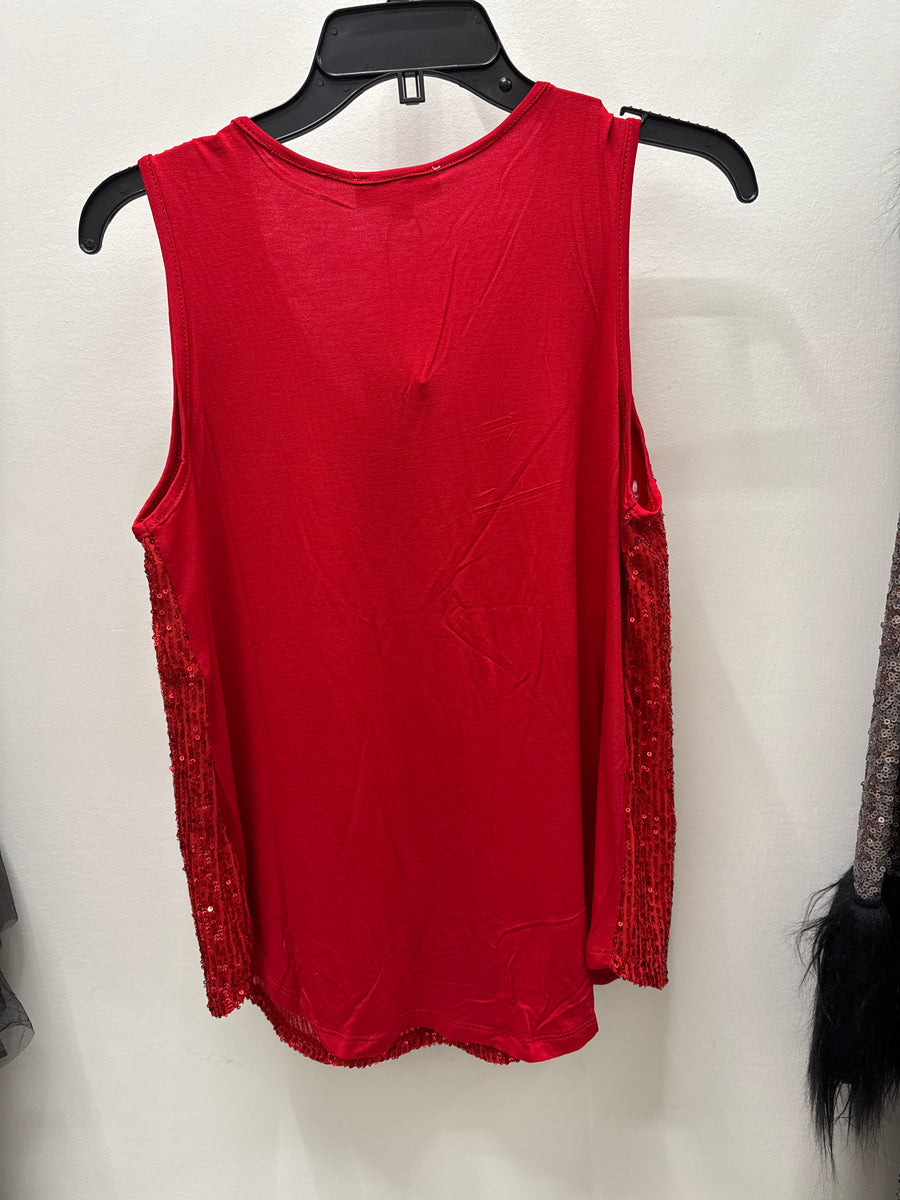 Sleeveless Sequin Evening Tank Top