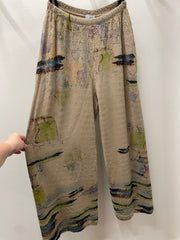Wide Leg Palazzo Pant in Thyme Print by Inoah