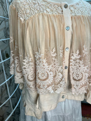 Lace Ruffle Top in Ecru by The Paper Lace