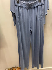 Mineral Washed Terry Butter Wide Leg Pant