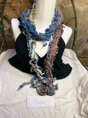 Boho Mixed Tassel Handmade Scarf Necklace