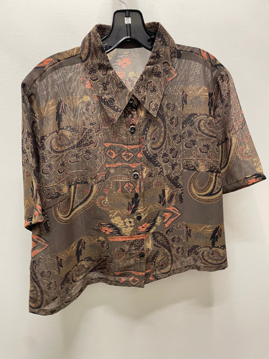 Reworked Flowy Crop Button Down #110