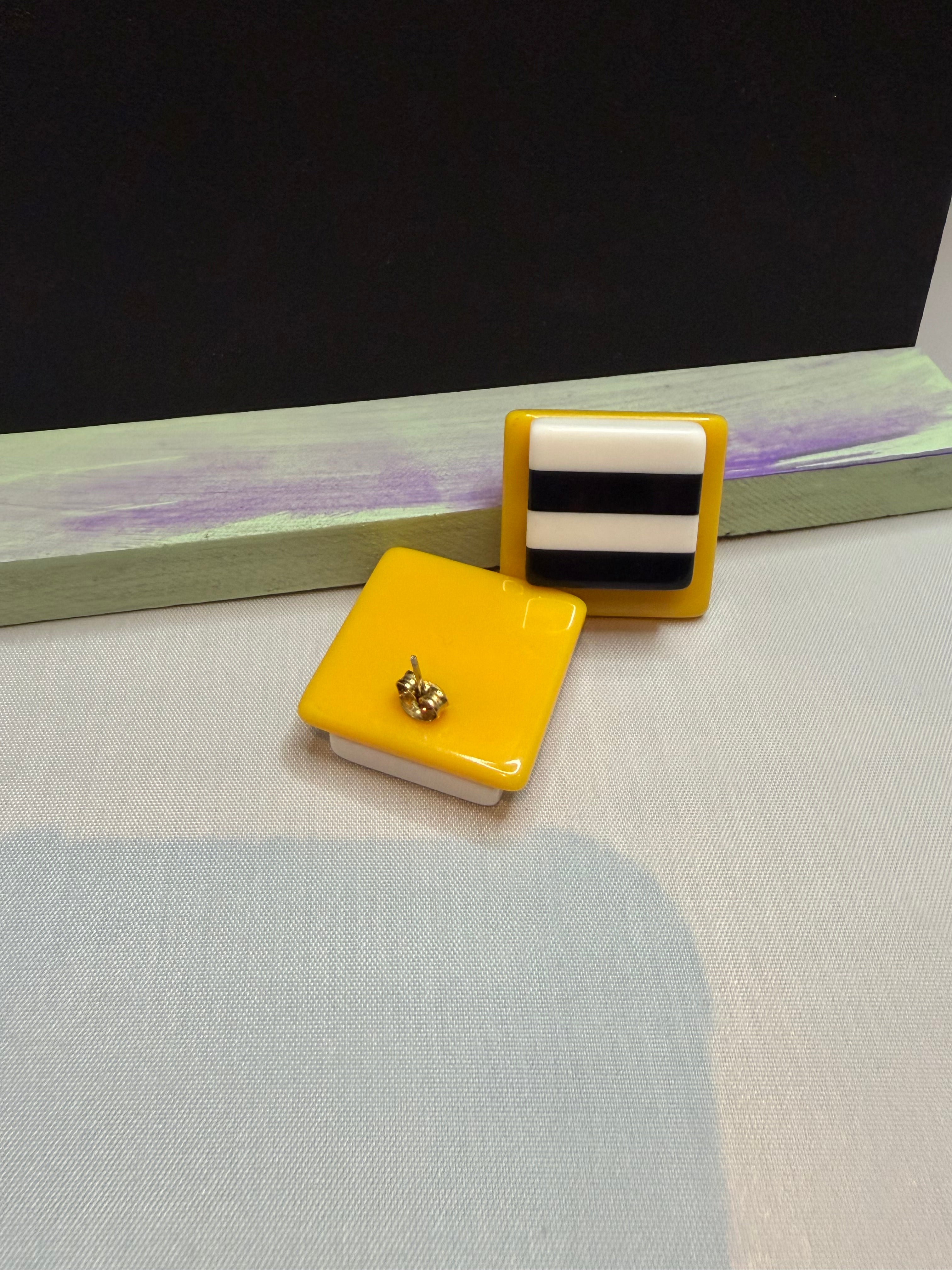 Square Stack Acrylic Earrings by The Vintage Jewel