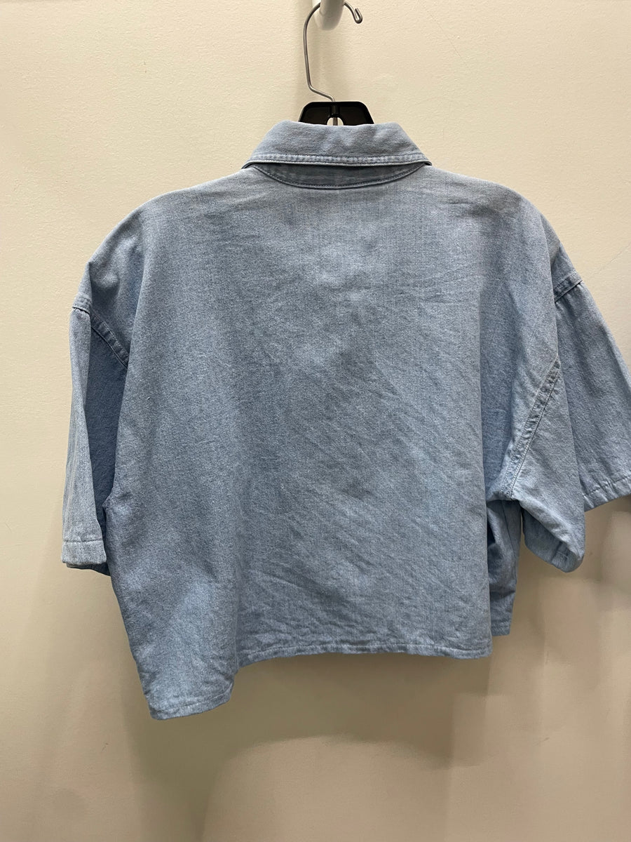 Reworked Denim Crop Button Down #212