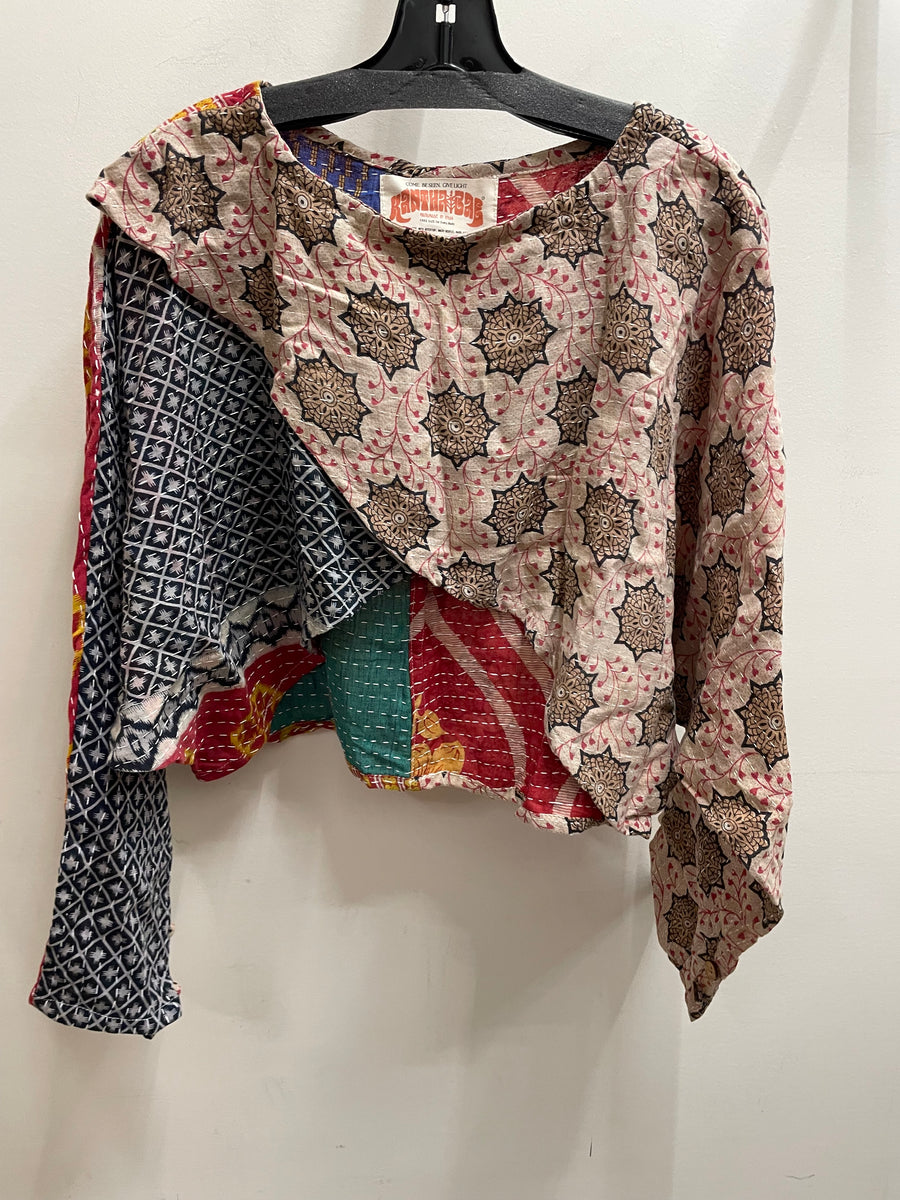 Pareo Kantha In Bloom Cropped Pullover #242 by Kantha Bae