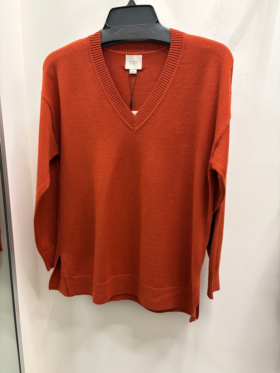 Jersey Stitch V-Neck Sweater