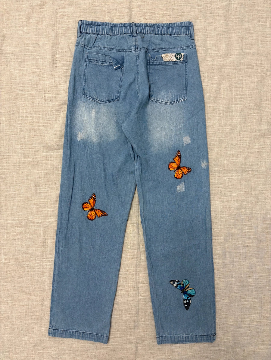 Wings & Wander Denim Pants by The Paper Lace