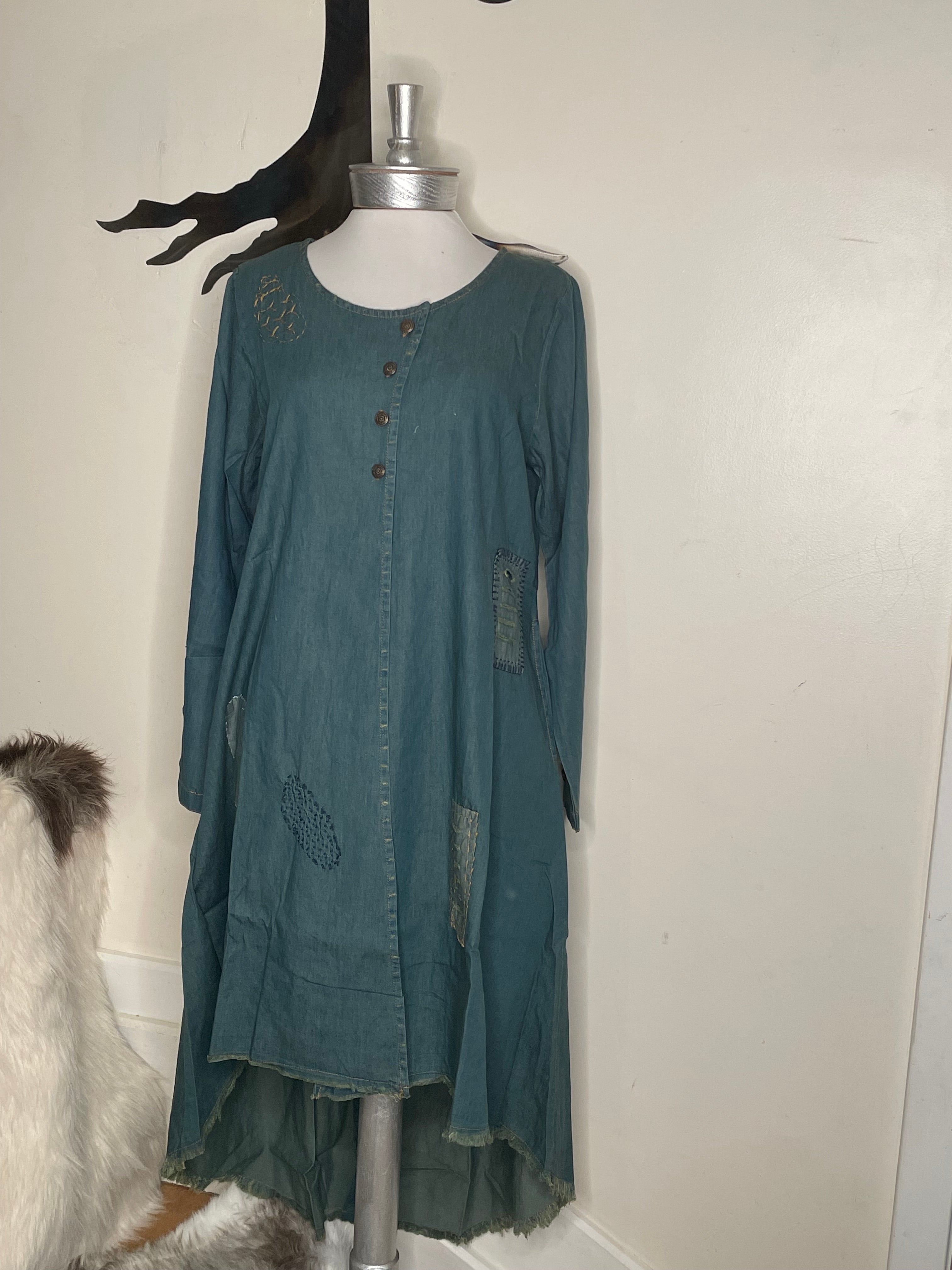 Denim "Love" Duster Jacket by The Paper Lace