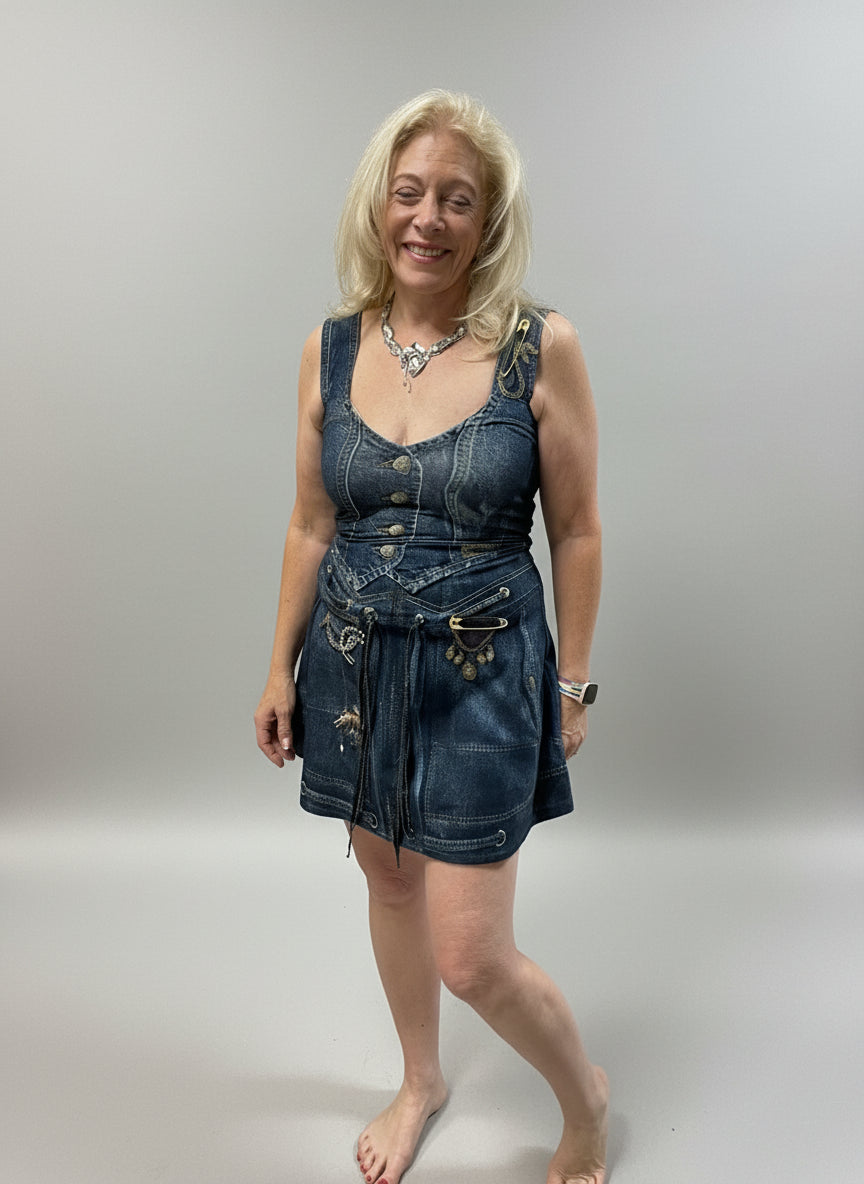 Make Me Boho Illusion Denim Tank Vest by IPNG Design Robin Boutique