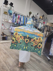 Raincape Poncho in Sunny Days Print by Inoah