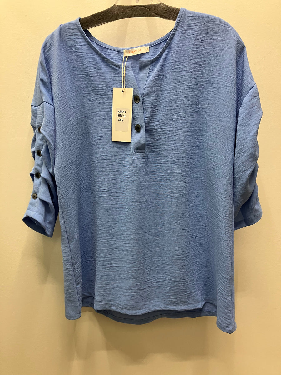 Flowy Button Blouse by Creations