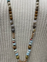 Sacred Crescent Moon Resin Boho Necklace