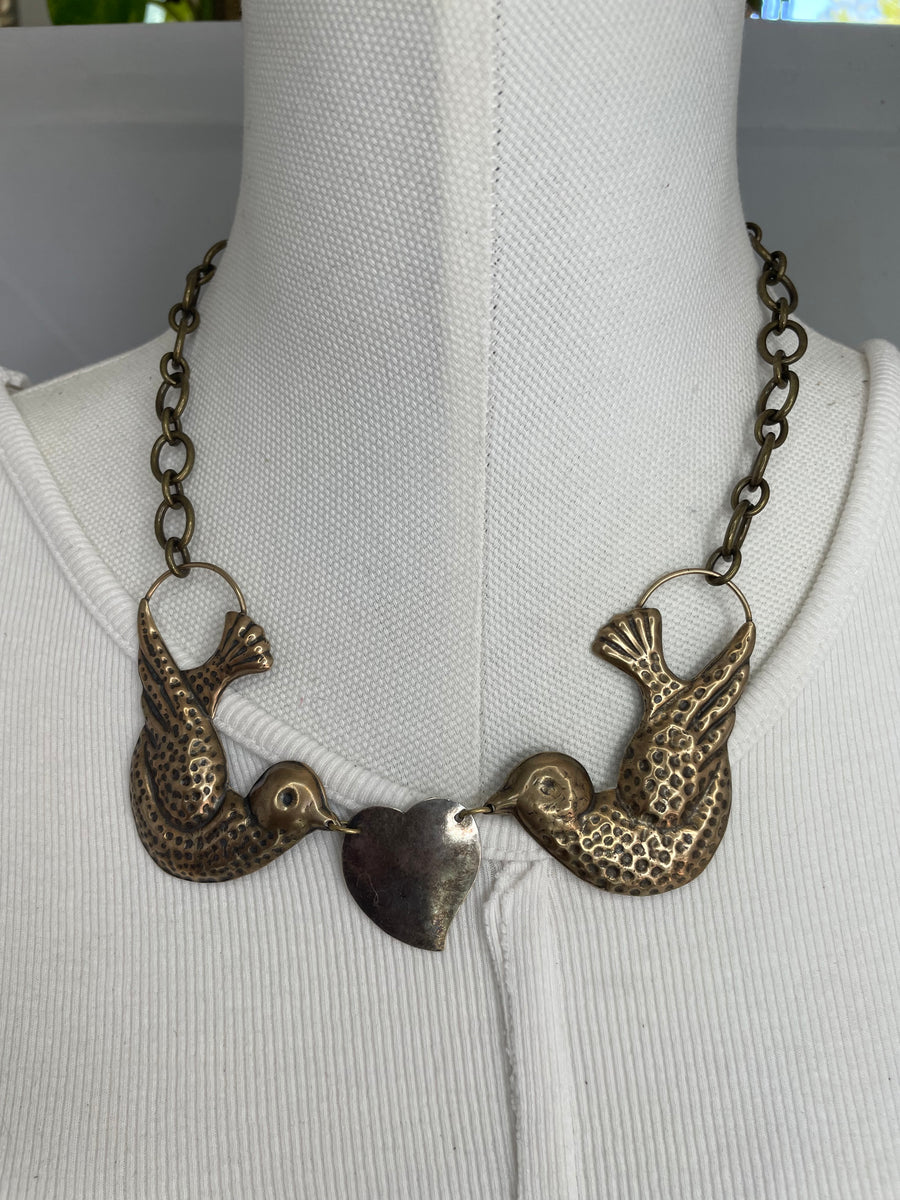 Bronze Cast Love Dove Necklace by Tara Gasparian