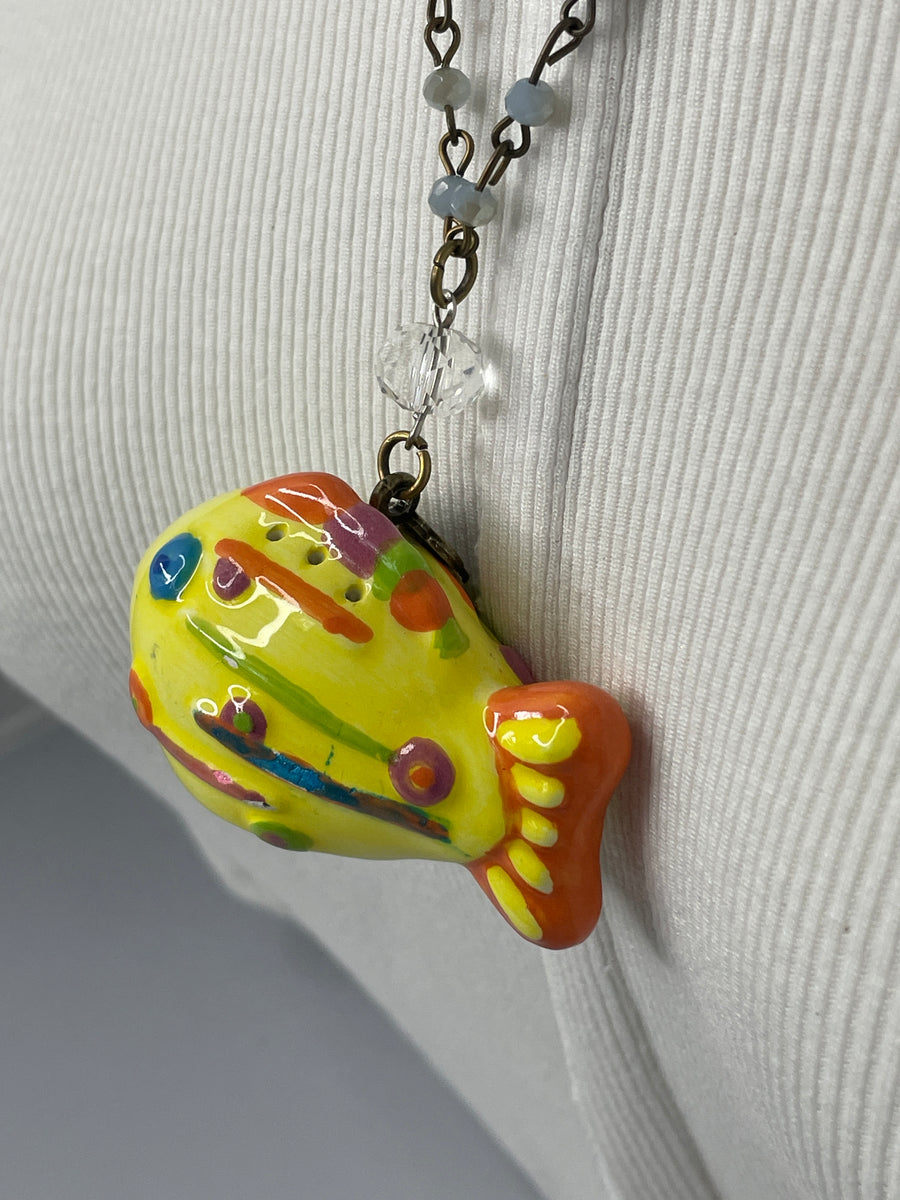 Yellow Fish Necklace by Gina