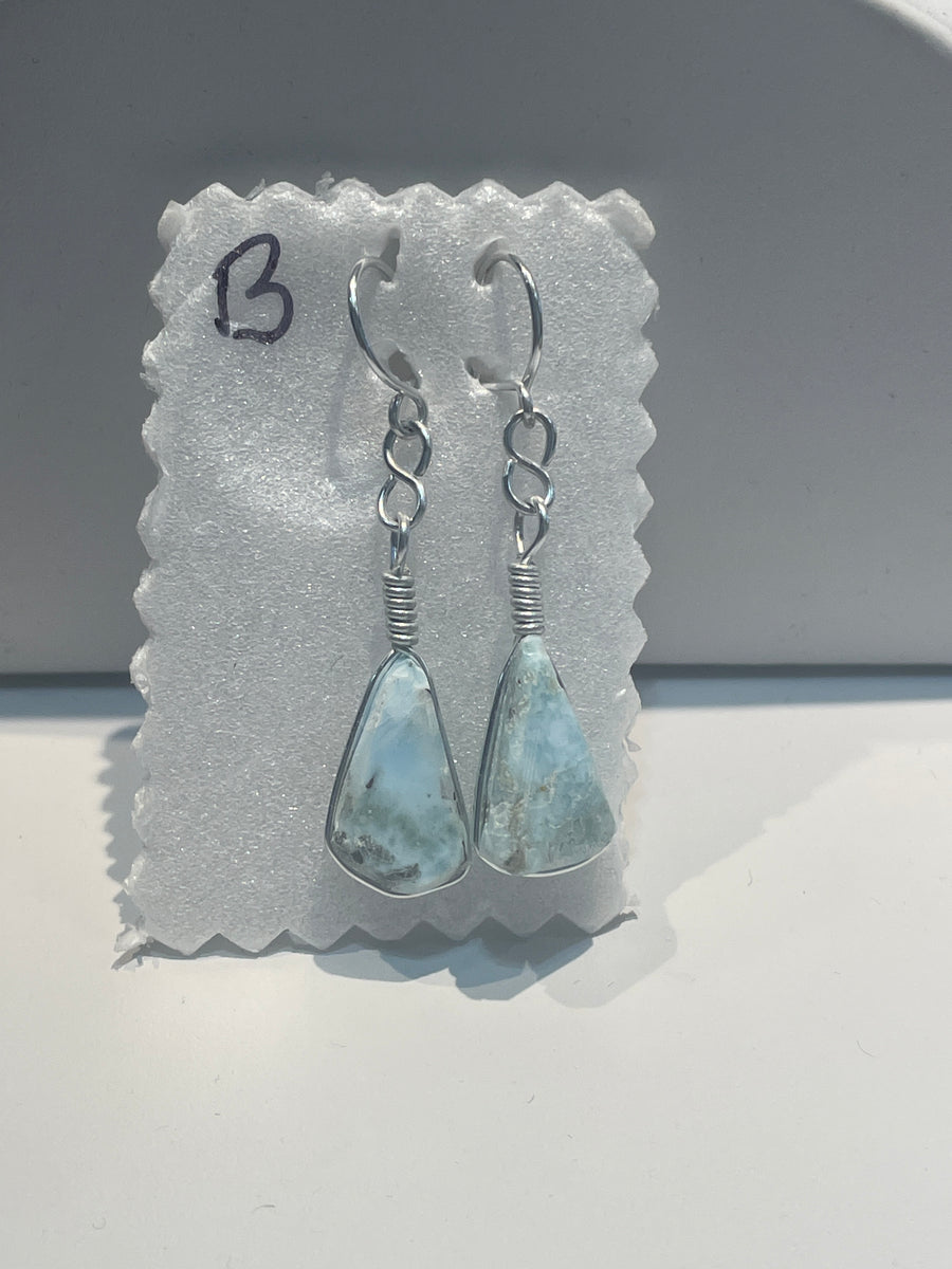 Larimar Tear Drop Earrings