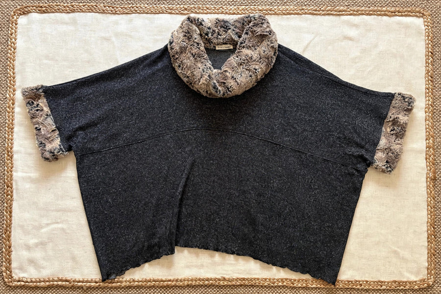 Faux Fur Cowl Poncho by Soulitude