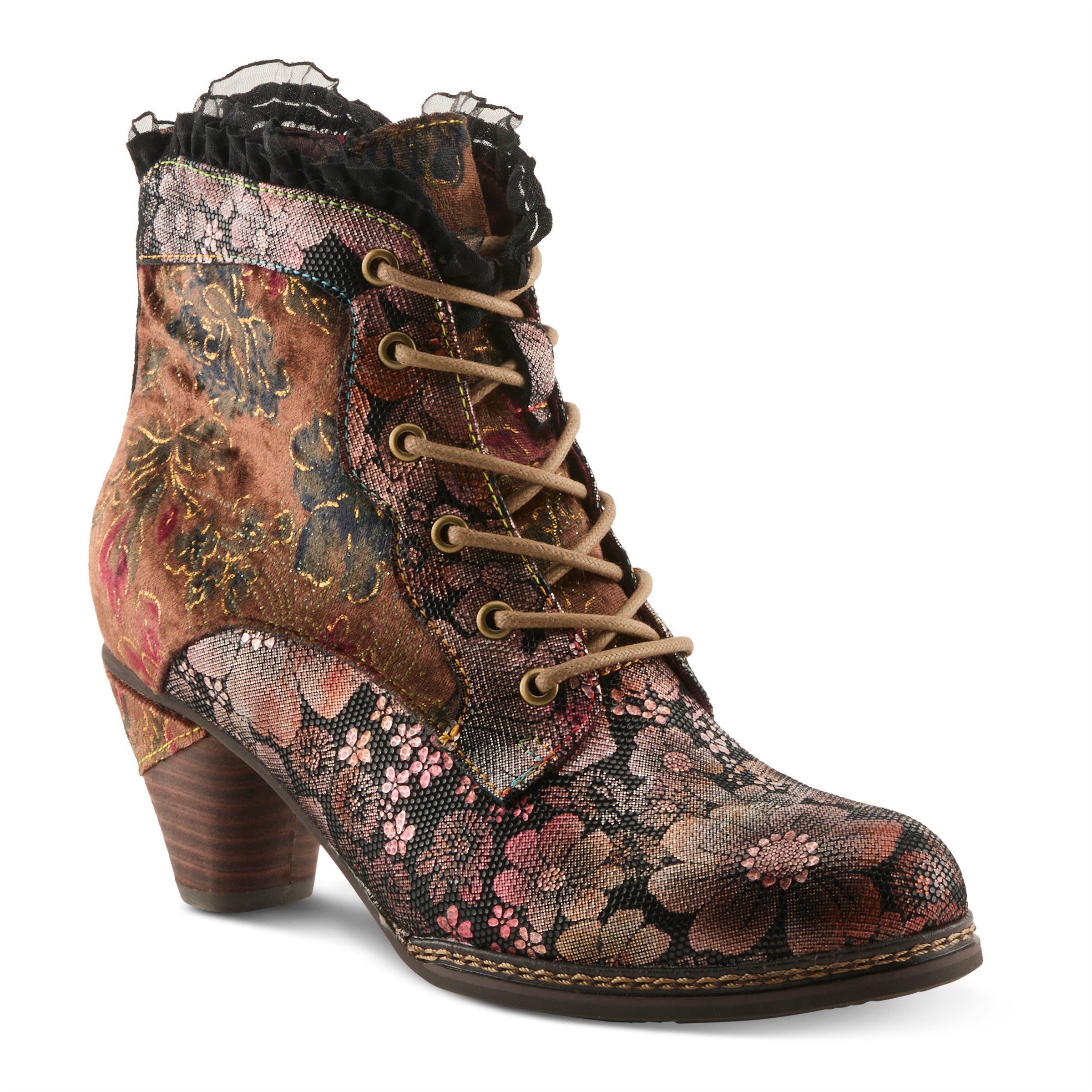 L'Artiste Forutaluvlo Boots in Brown Multi Front View - Robin Boutique