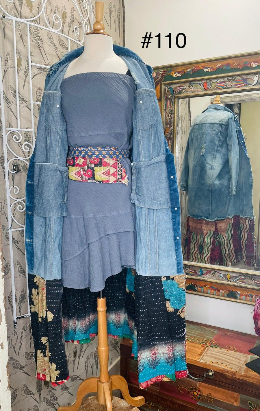 Upcycled Denim Kantha Coat by Kantha Bae - Robin Boutique-Boutique 