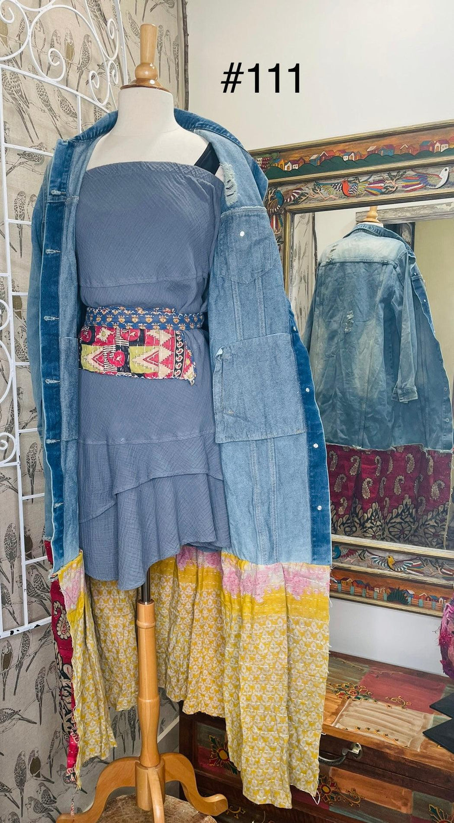 Upcycled Denim Kantha Coat by Kantha Bae - Robin Boutique-Boutique 