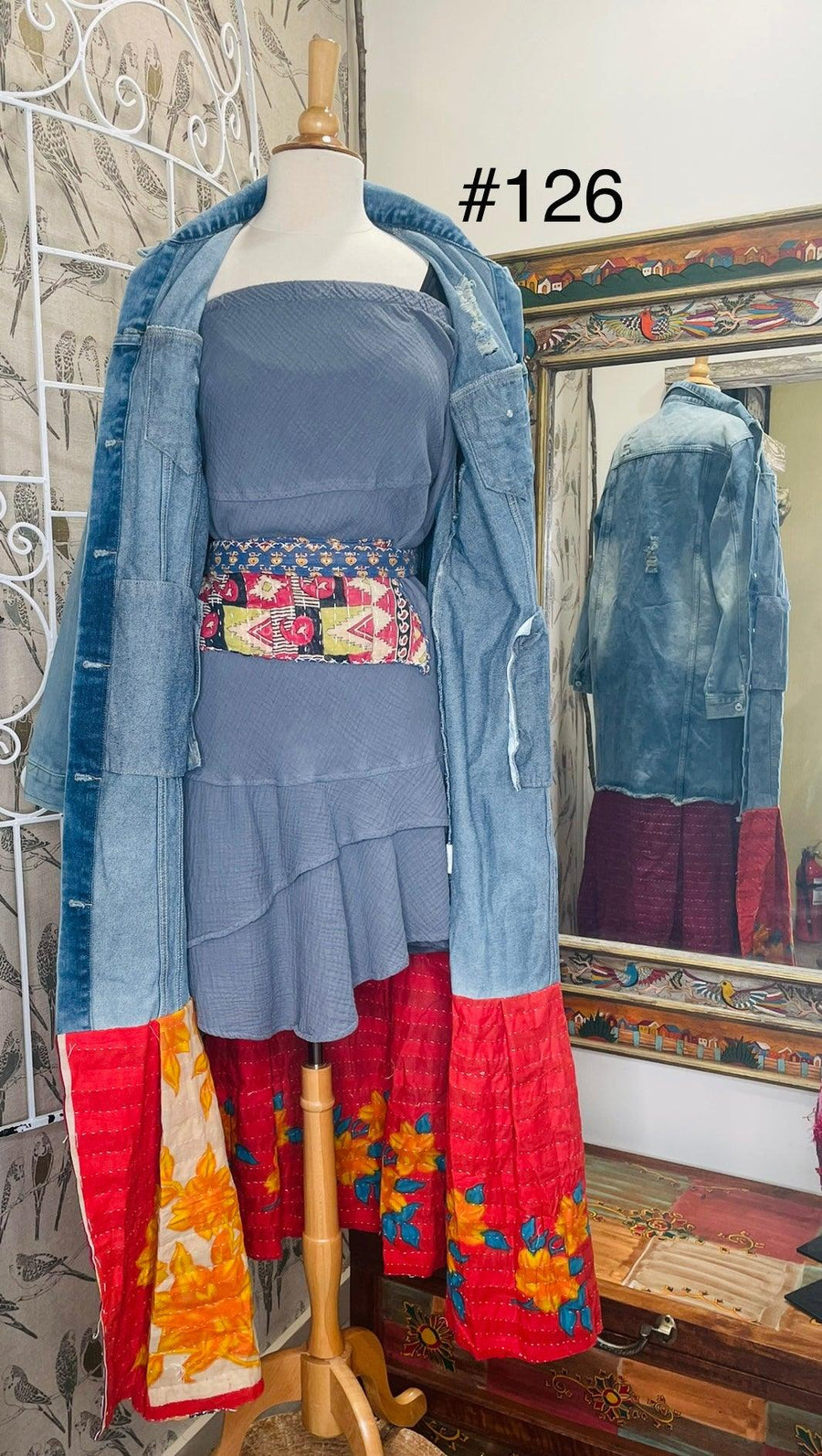Upcycled Denim Kantha Coat by Kantha Bae - Robin Boutique-Boutique 