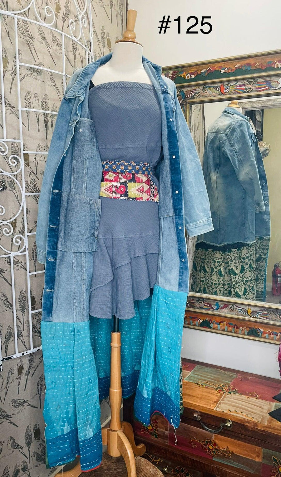 Upcycled Denim Kantha Coat by Kantha Bae - Robin Boutique-Boutique 