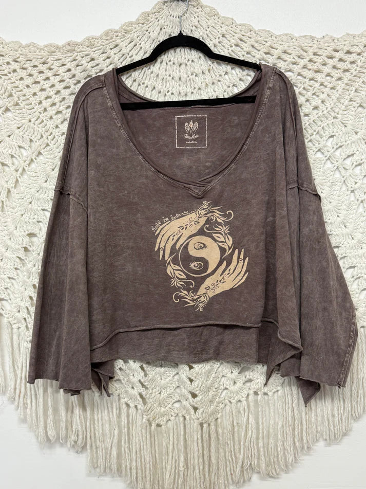 Dream Crop Tee Held In Balance by Kantha Bae