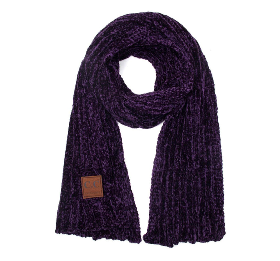 Solid Ribbed Chenille CC Scarf SF30 - Robin Boutique-Boutique 