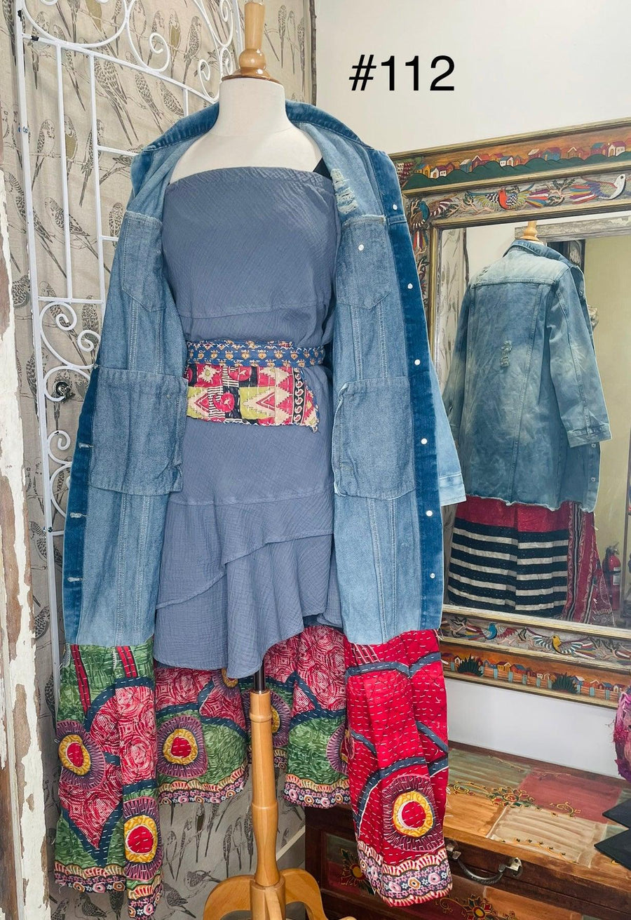 Upcycled Denim Kantha Coat by Kantha Bae - Robin Boutique-Boutique 
