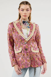 Renaissance Silk Jacquard Blazer by Aratta