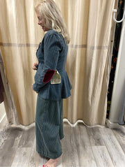 Alaia Stripe Denim Blazer by Aratta