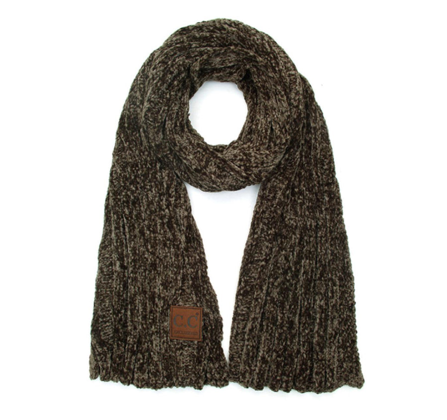 Solid Ribbed Chenille CC Scarf SF30 - Robin Boutique-Boutique 