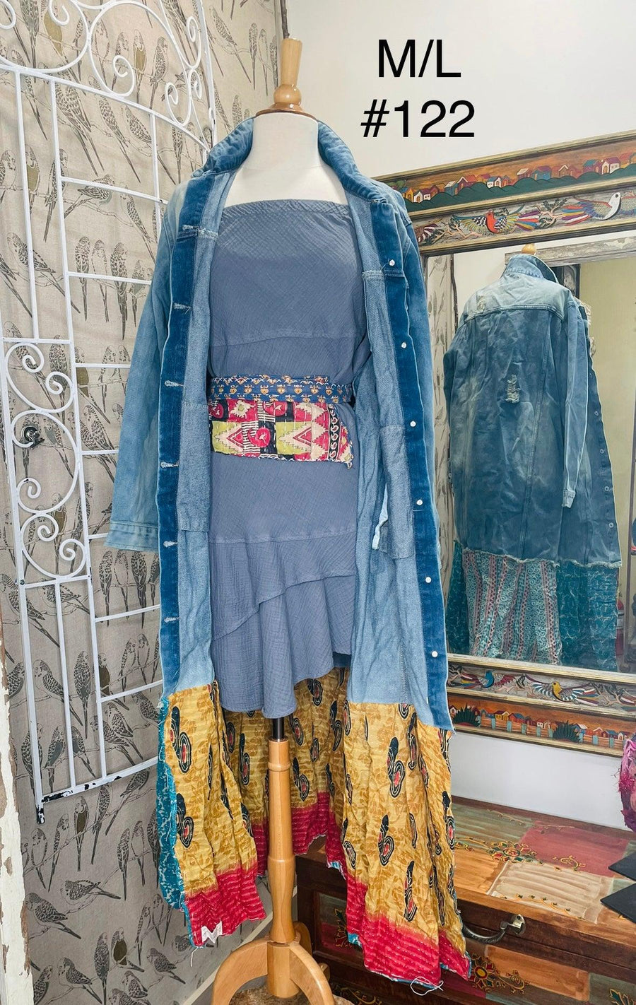 Upcycled Denim Kantha Coat by Kantha Bae - Robin Boutique-Boutique 