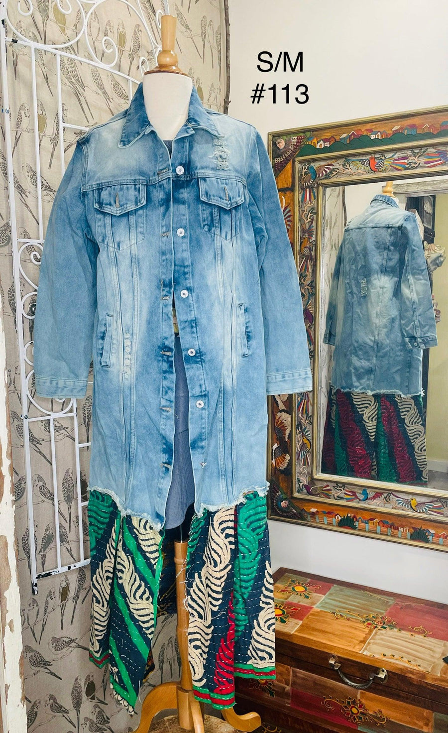 Upcycled Denim Kantha Coat by Kantha Bae - Robin Boutique-Boutique 