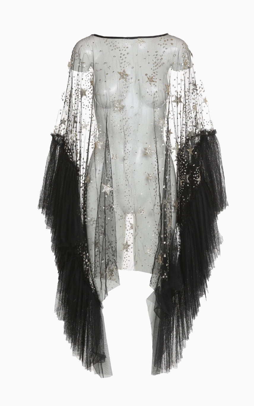 Gold Glitter Mesh Tunic Dress BC3245