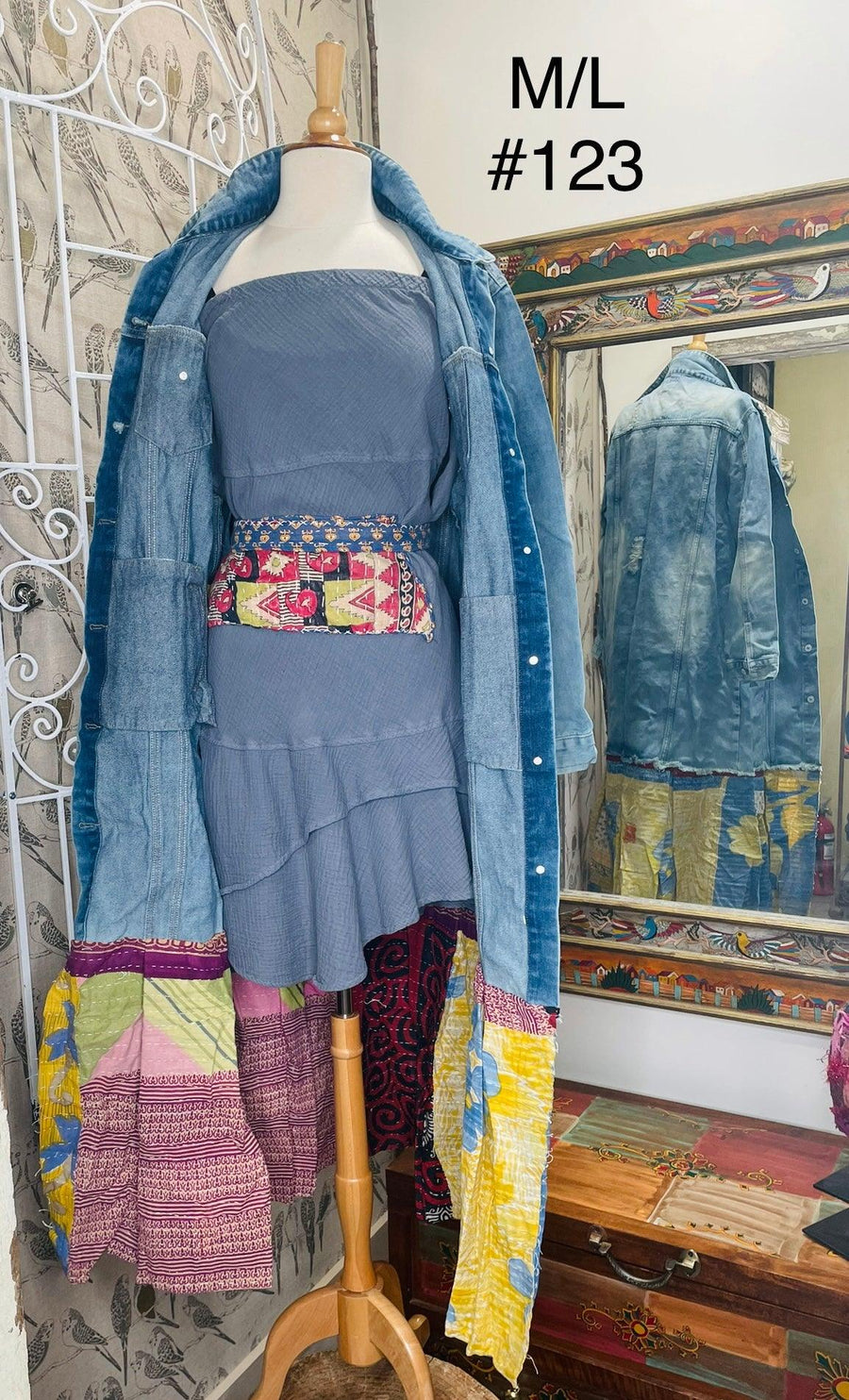 Upcycled Denim Kantha Coat by Kantha Bae - Robin Boutique-Boutique 