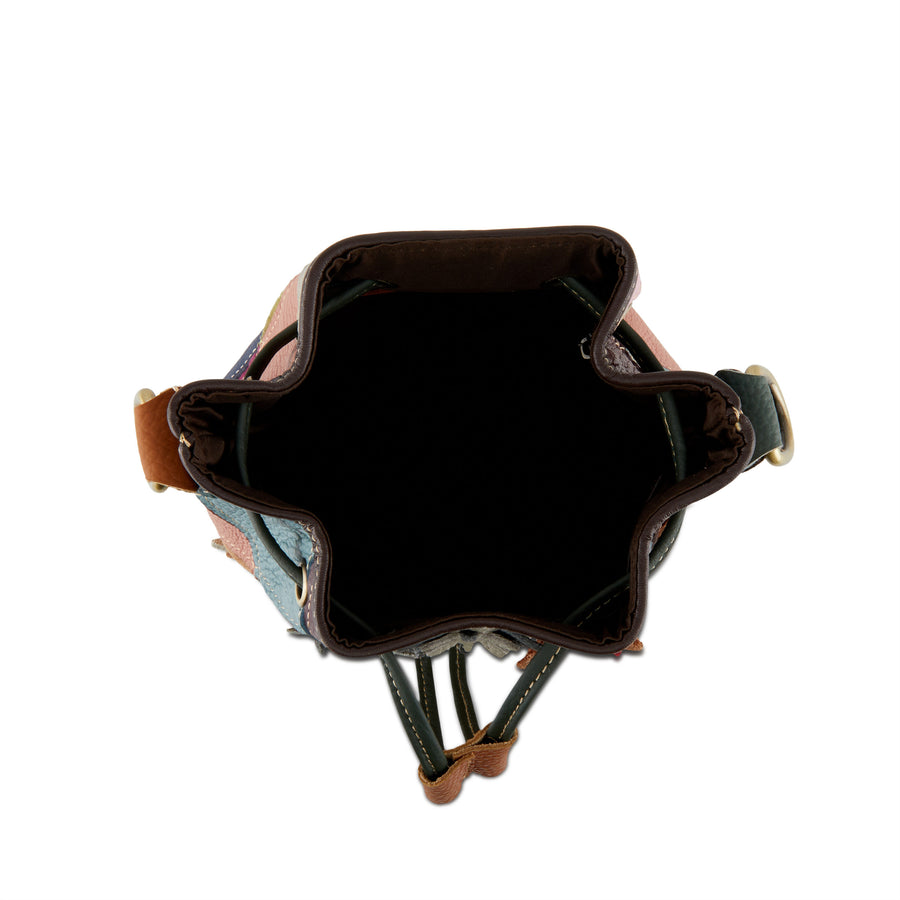 L'Artiste Leather Handbag DRAWSTRING Rainbow