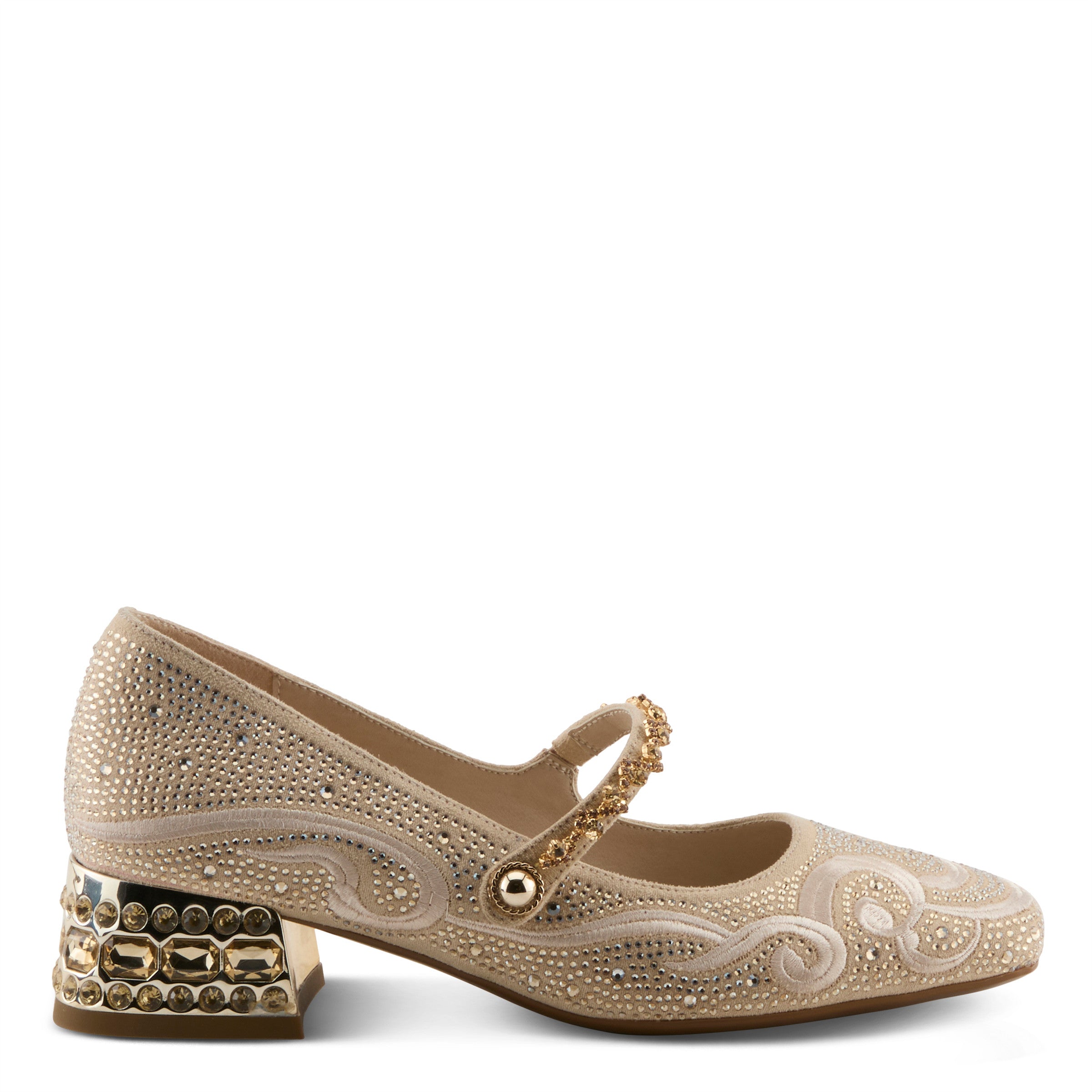 Side View of Icedelite Shoes in Gold - Robin Boutique