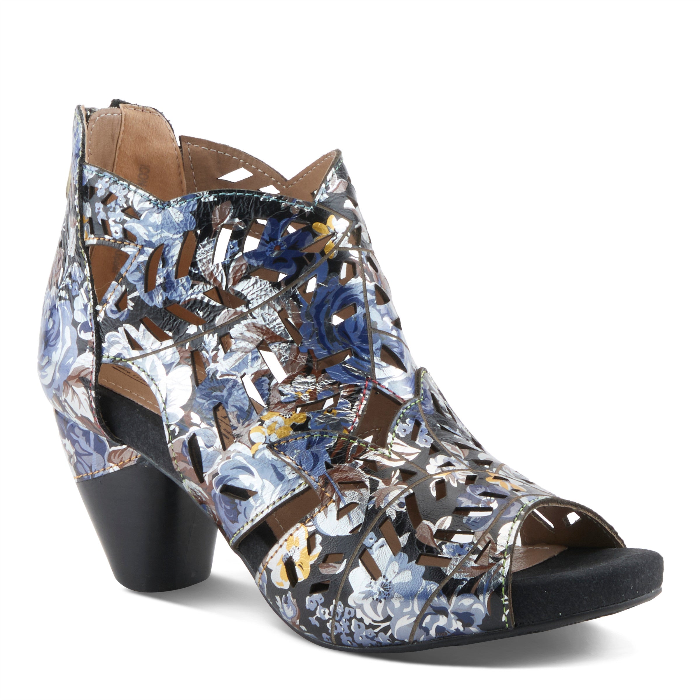 L'Artiste Icon-Met Tooled Leather Ankle Sandal Robin Boutique