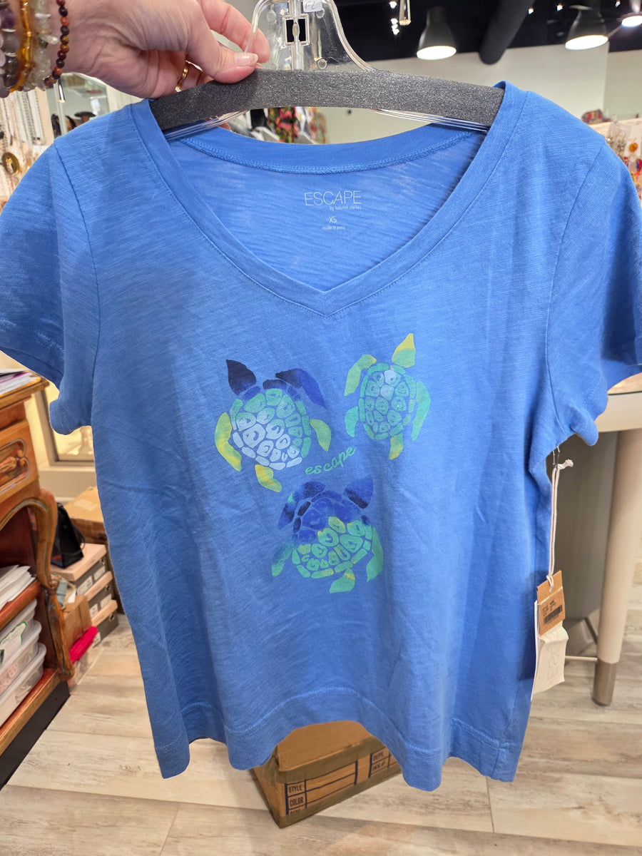 V-Neck Destination Turtles Tee by Escape