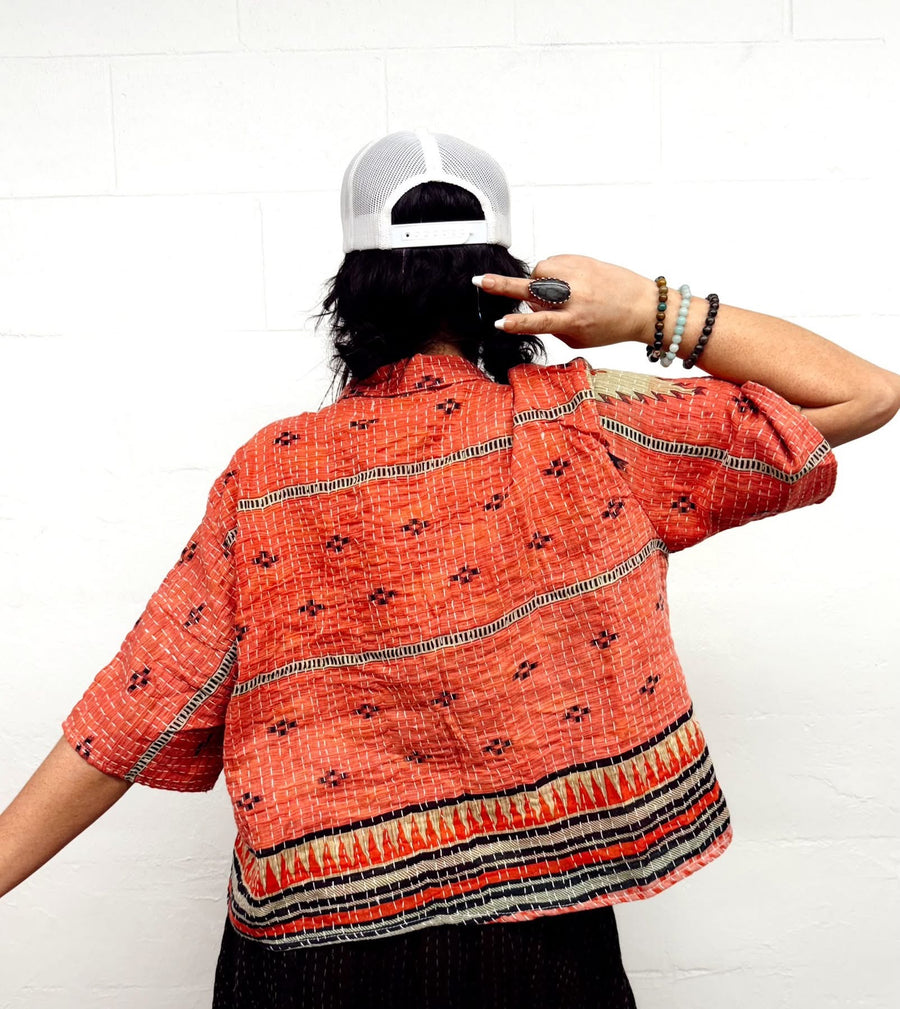 Kantha Clarity Crop Button Down #250 by Kantha Bae